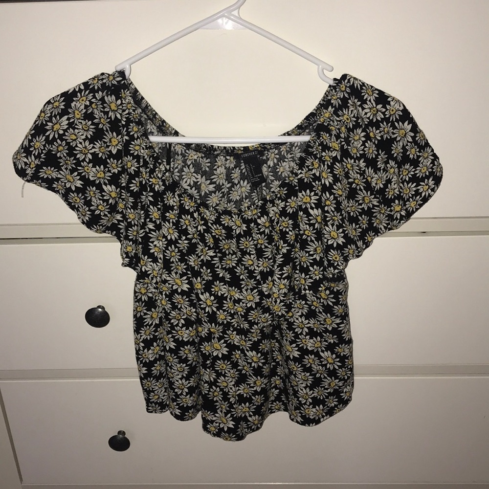 off the shoulder cropped shirt